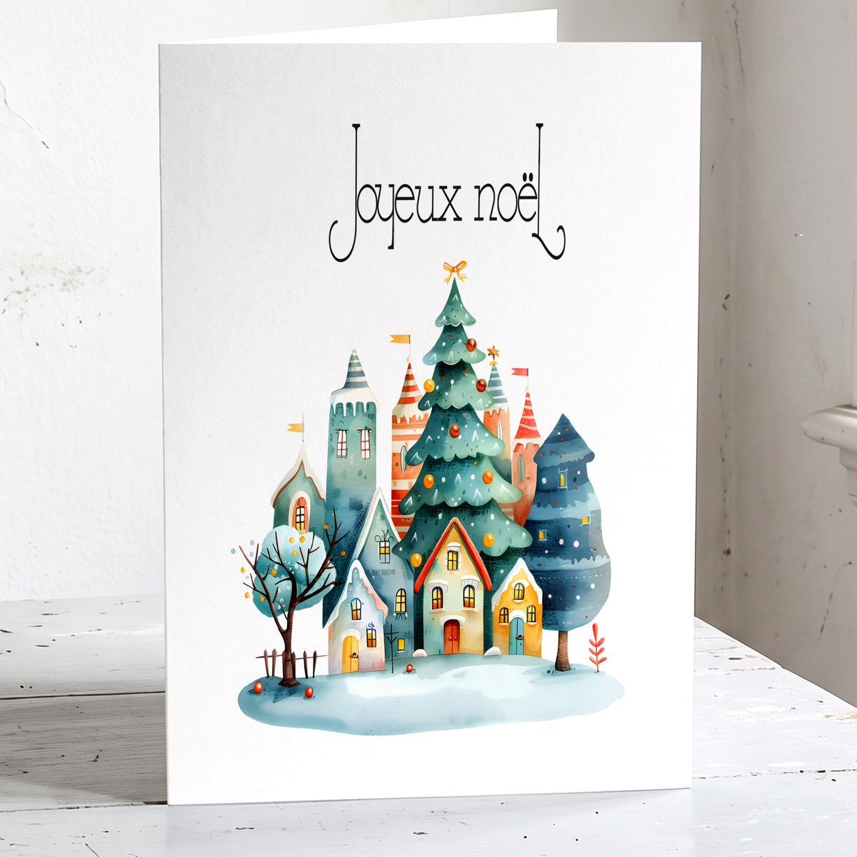 Beaux Villages - Lot de 6 cartes de Noël écoresponsables TREE FREE