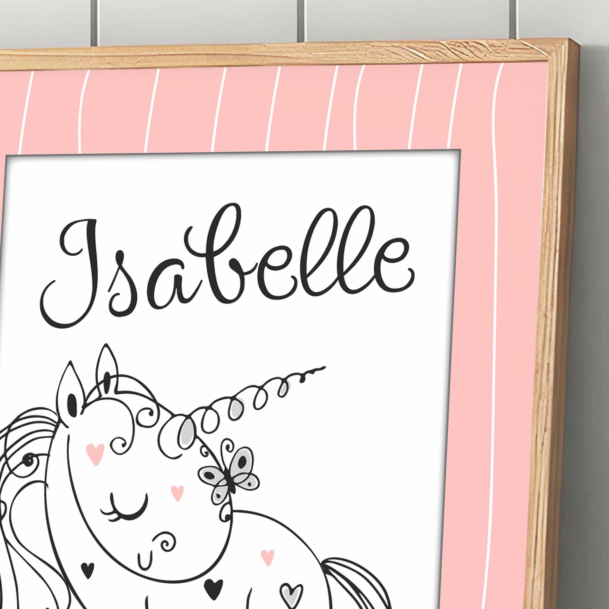 Affiche encadrée enfant Licorne