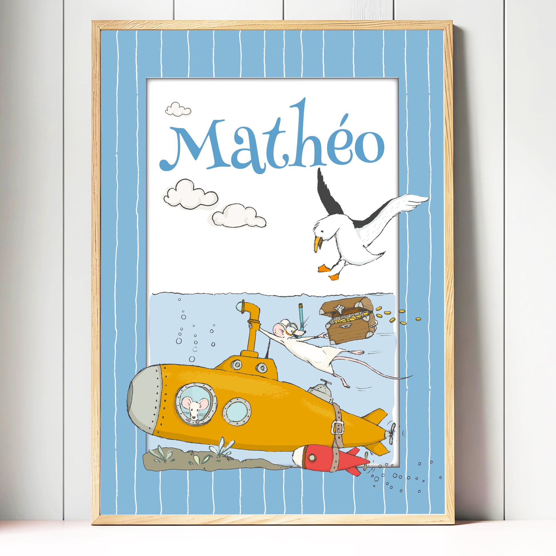 Affiche encadrée personnalisée enfant