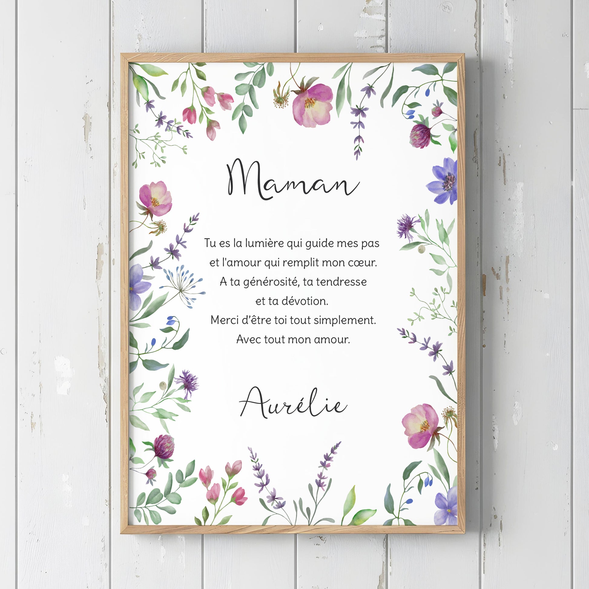 Affiche impression d'art cadeau personnalisée fleurs