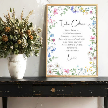 Affiche personnalisée  fleurs de printemps
