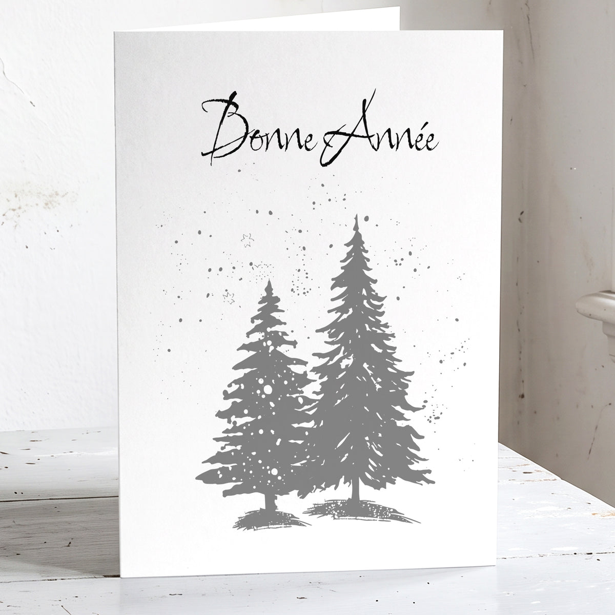 Arbres d'argent lot de 6 belle cartes de voeux