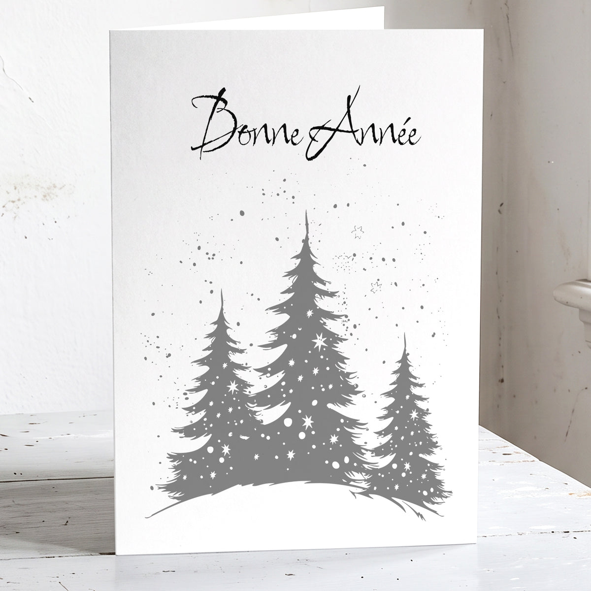 Arbres d'argent lot de 6 jolie cartes de voeux