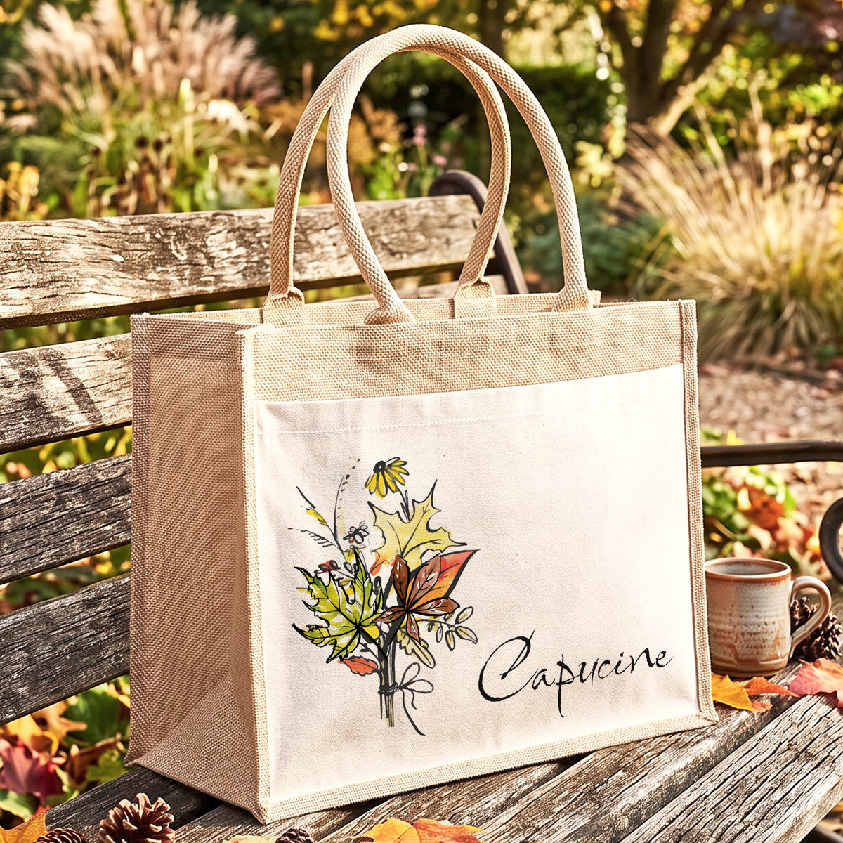 Bouquet Naturel - Sac Cabas Personnalisé Cadeau Autumn