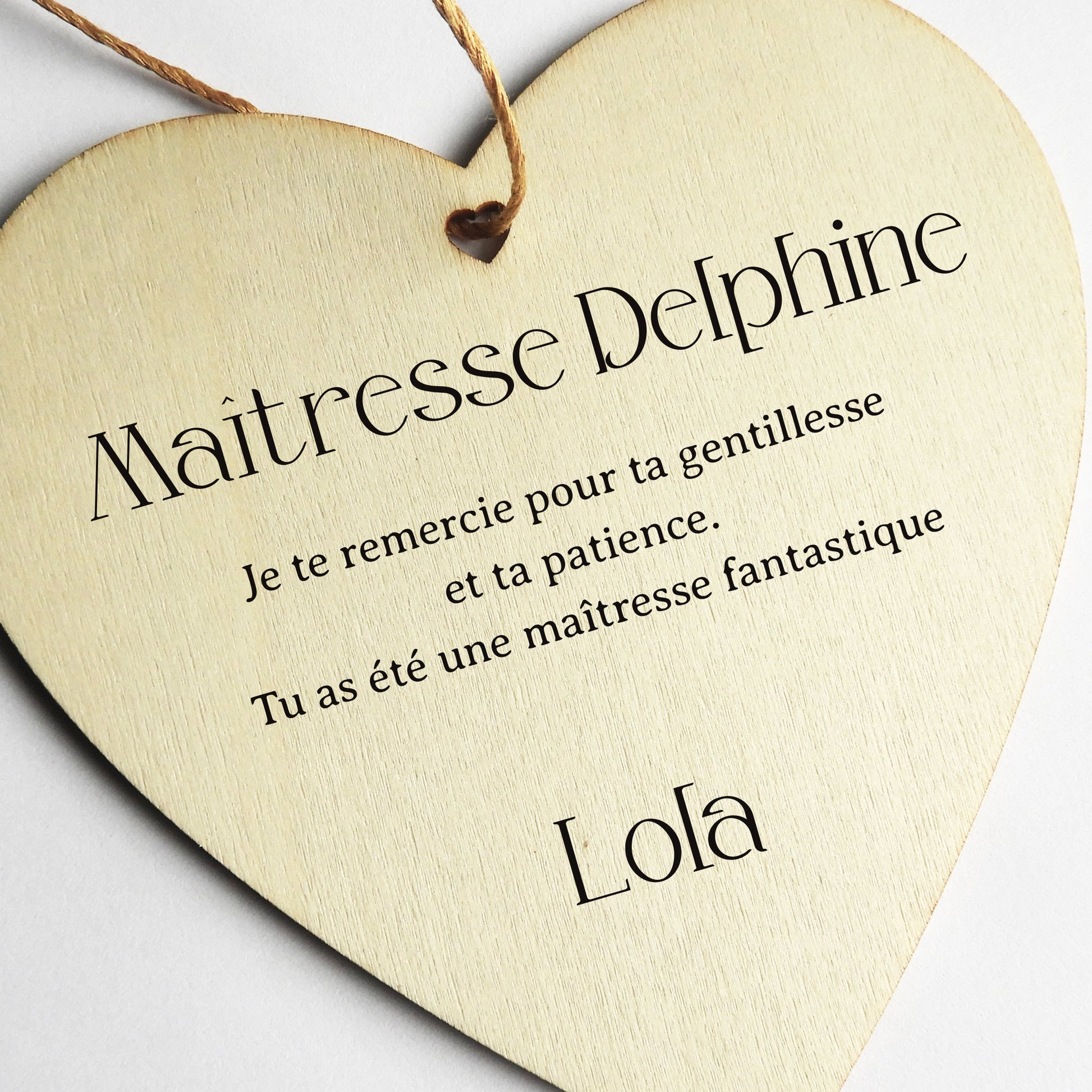 Ciao Bella.  cœur en bois personnalisé
