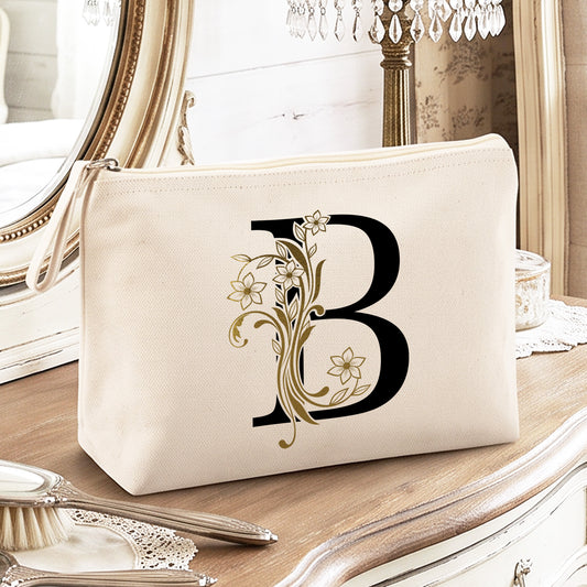Fleur Dorée - Trousse à maquillage personnalisée.