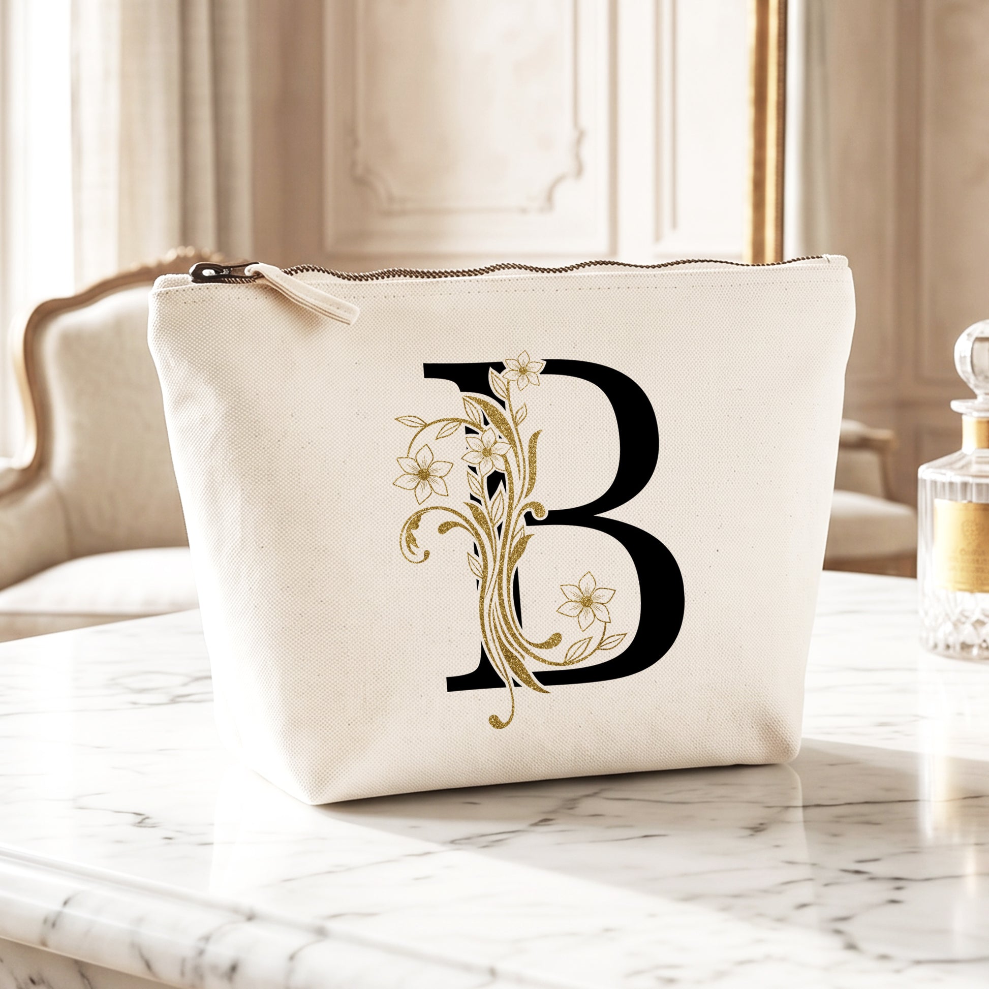 Fleur Dorée - Trousse à maquillage personnalisée maitresse