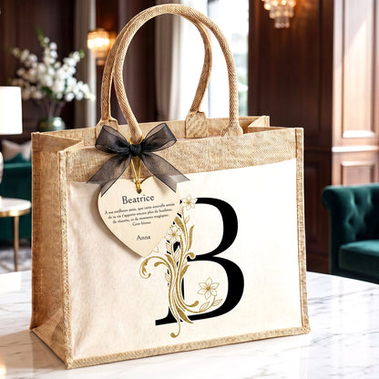 Fleur Dorée - Sac Cabas Personnalisé.