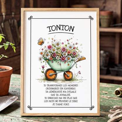 Affiche à personnaliser avec cadre jardinage