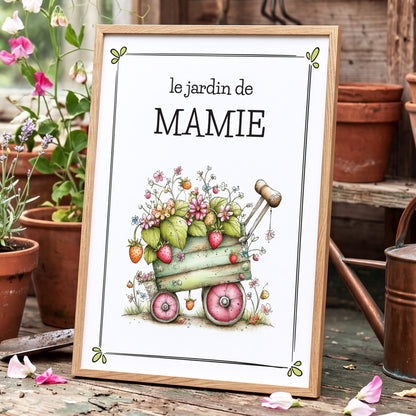 Affiche encadrée à personnaliser, cadeau jardinage 
