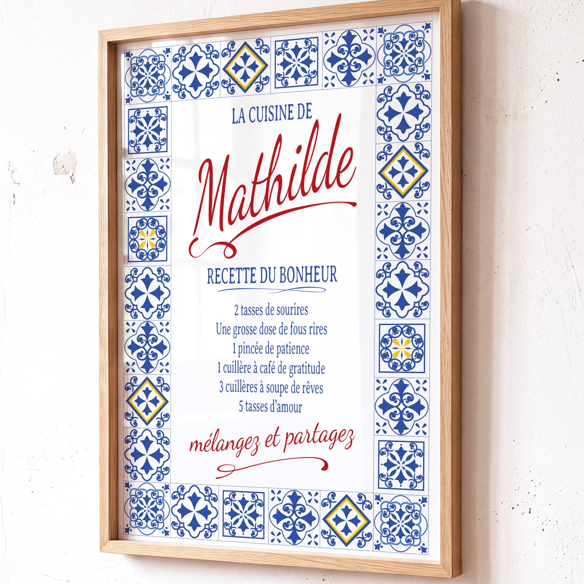 La Dolce Vita - Affiche Cuisine avec cadre à personnaliser.