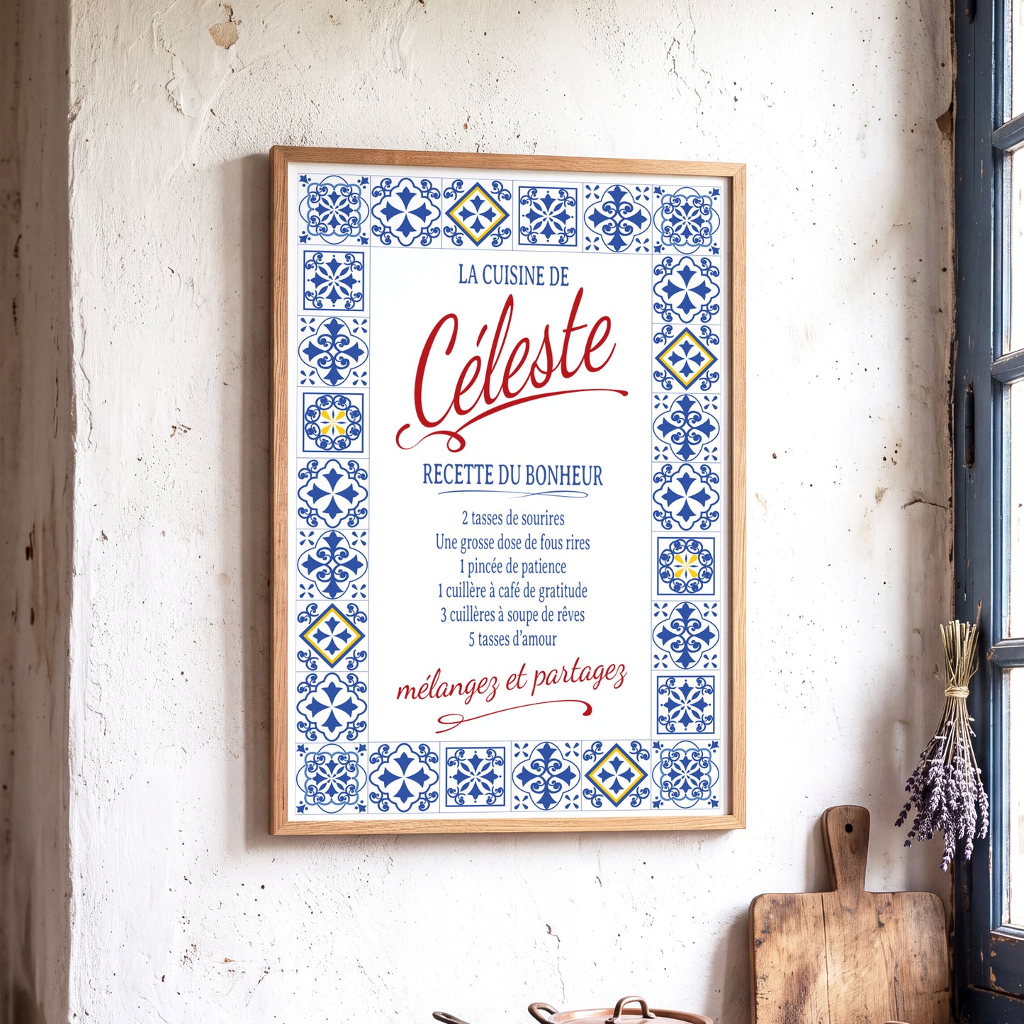La Dolce Vita - Affiche Cuisine avec cadre à personnaliser. Cadeau
