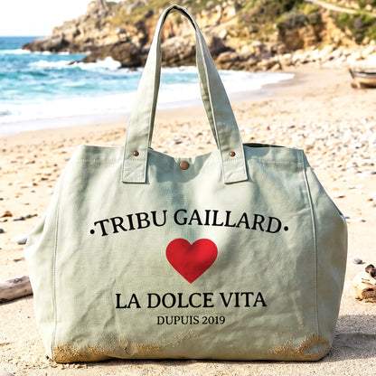 La Dolce Vita fourre-tout en coton délavé vert gris