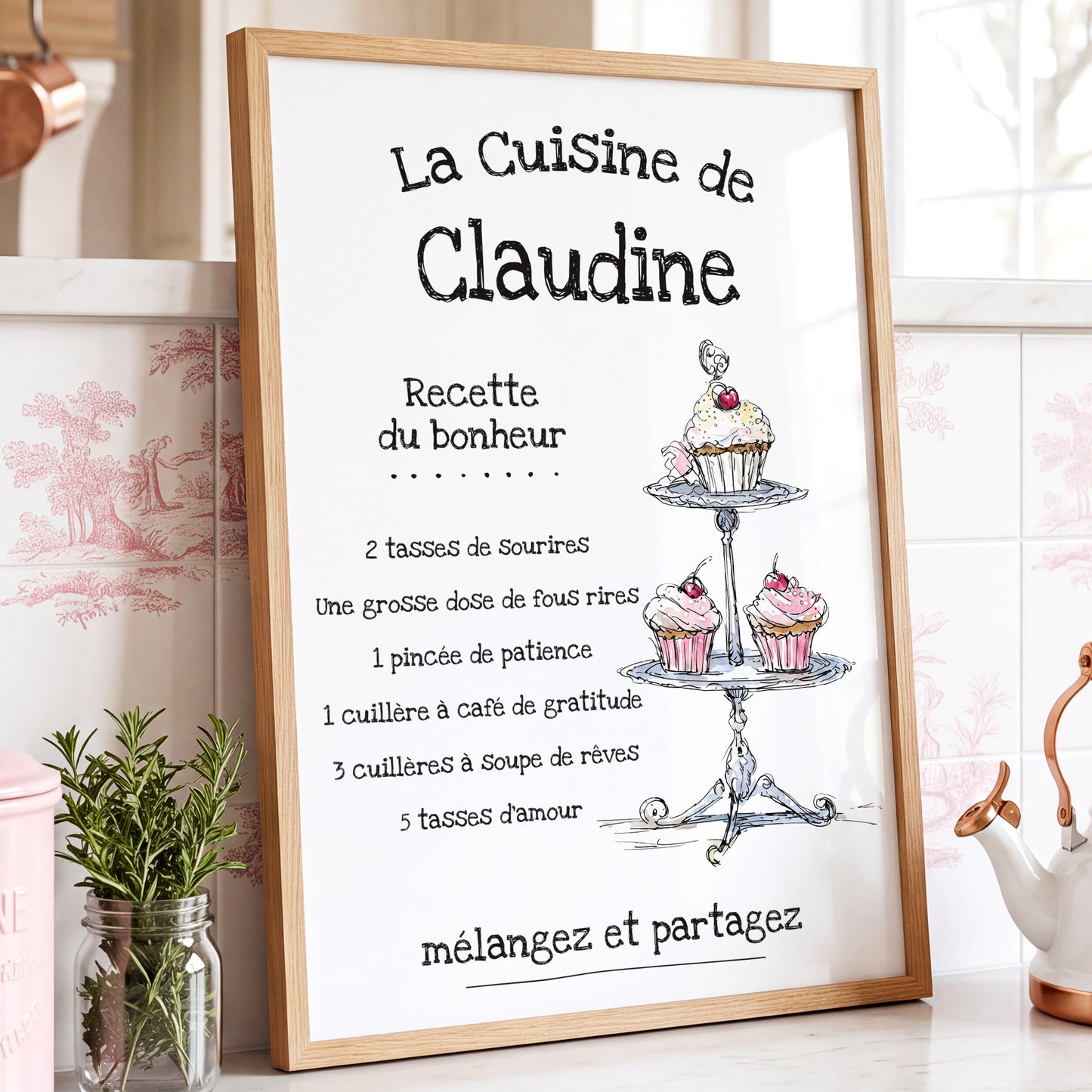 La Pâtisserie - Affiche Cuisine avec cadre à personnaliser. cadeau Mamn