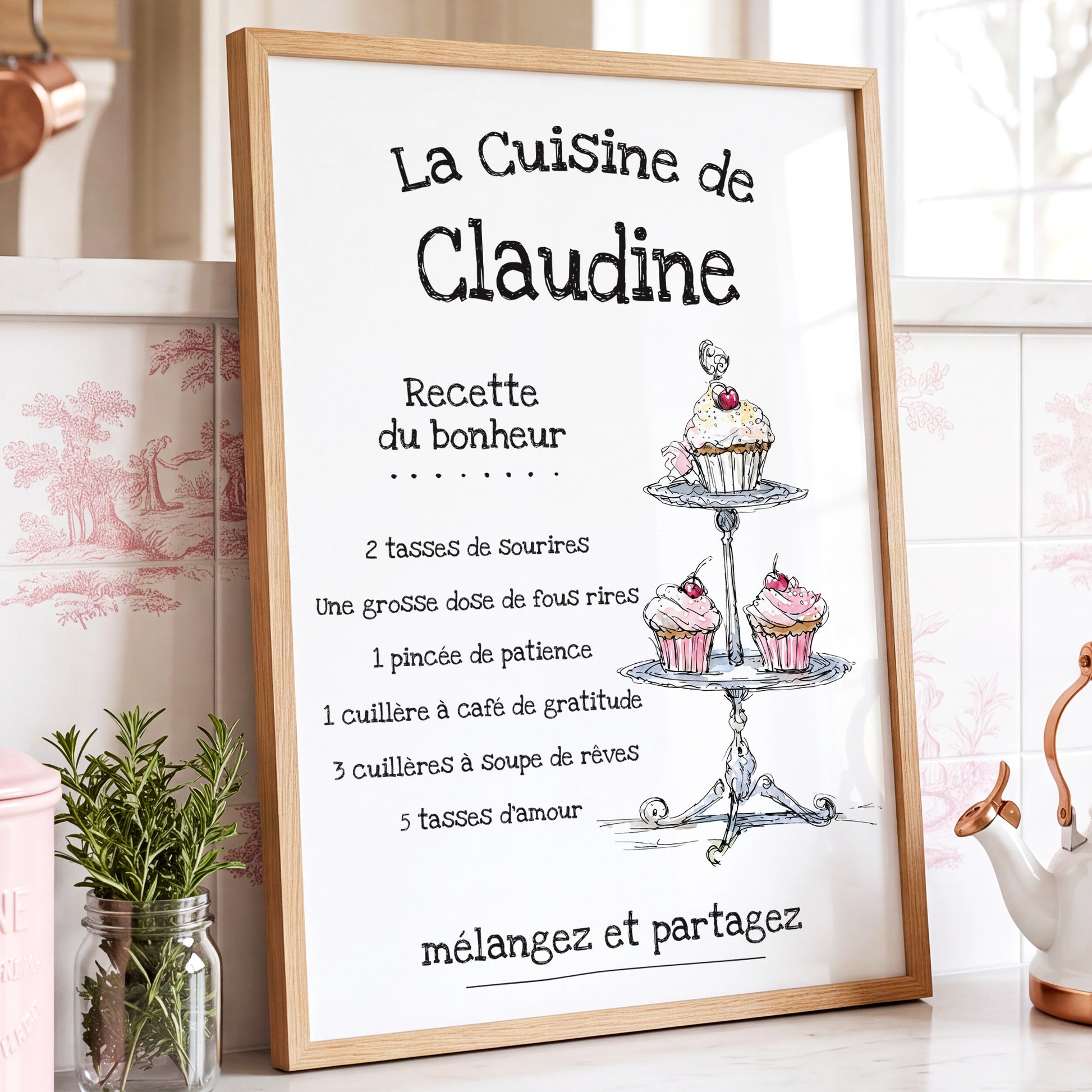 La Pâtisserie - Affiche Cuisine avec cadre à personnaliser. cadeau Mamn