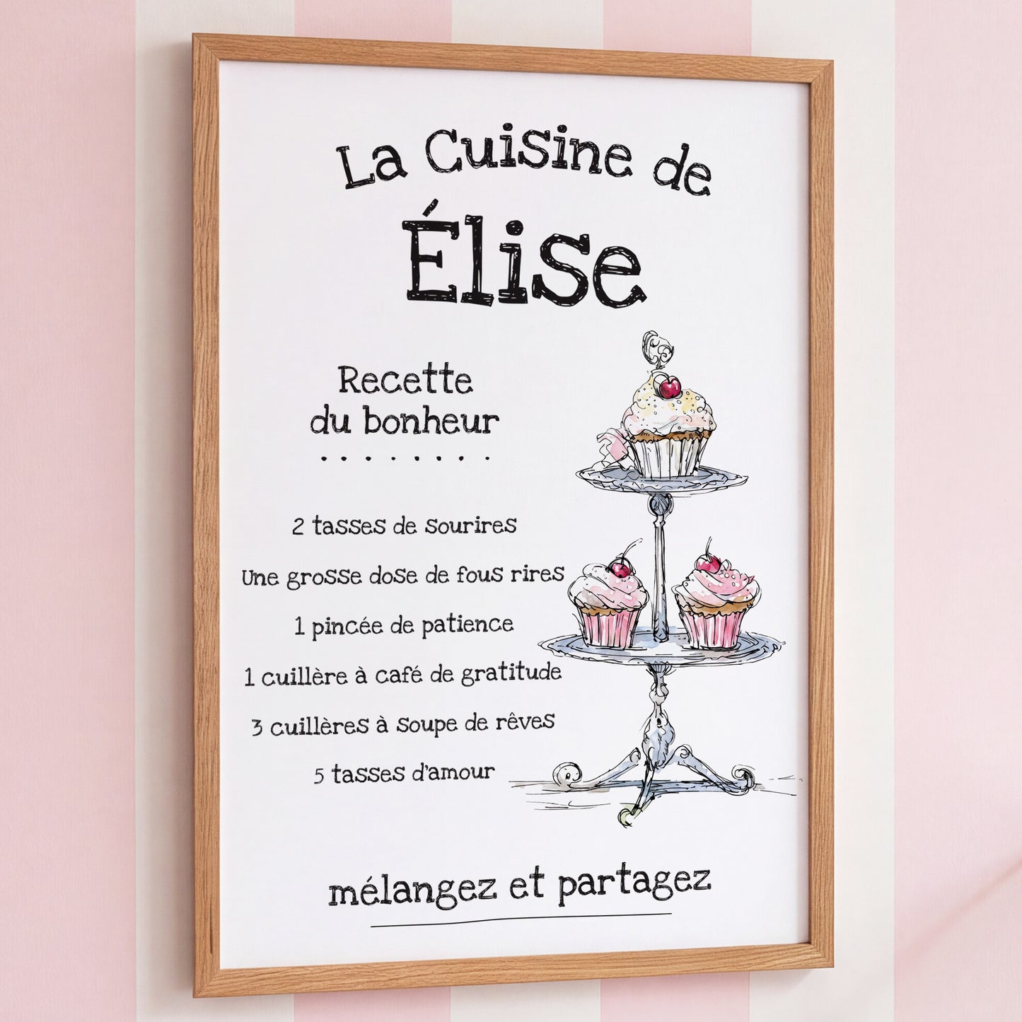 La Pâtisserie - Affiche Cuisine avec cadre à personnaliser. cadeau cuisine