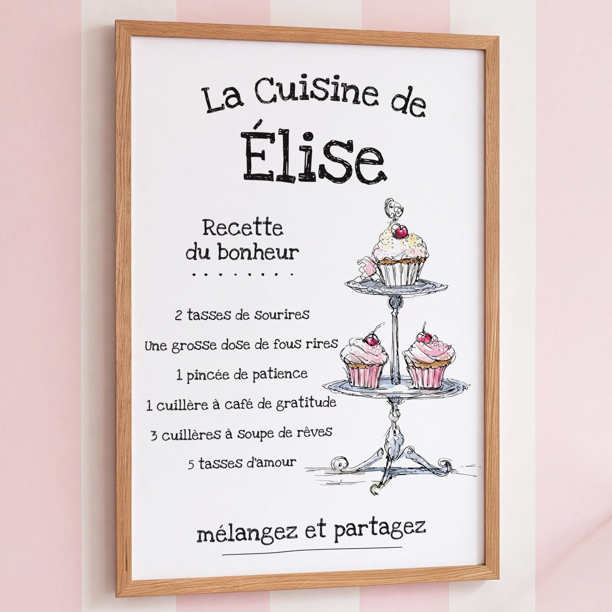 La Pâtisserie - Affiche Cuisine avec cadre à personnaliser. cadeau cuisine