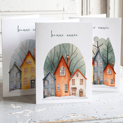 Les Villages Lot de 6 cartes Bonne Année.