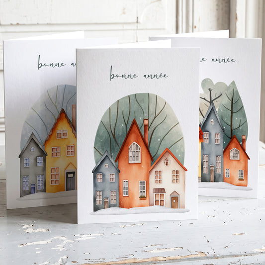 Les Villages Lot de 6 cartes Bonne Année.