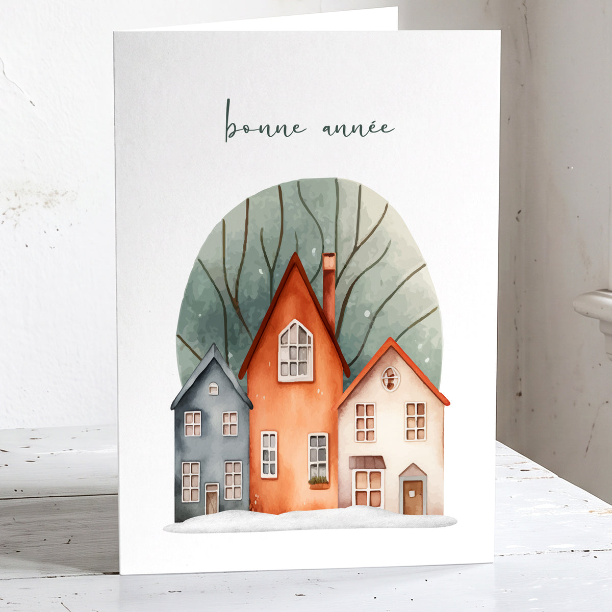 Les Villages Lot de 6 belle cartes Bonne Année.