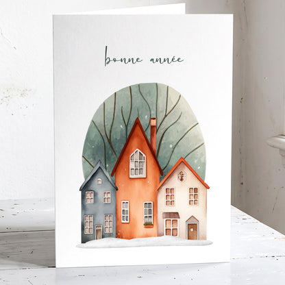 Les Villages Lot de 6 belle cartes Bonne Année.