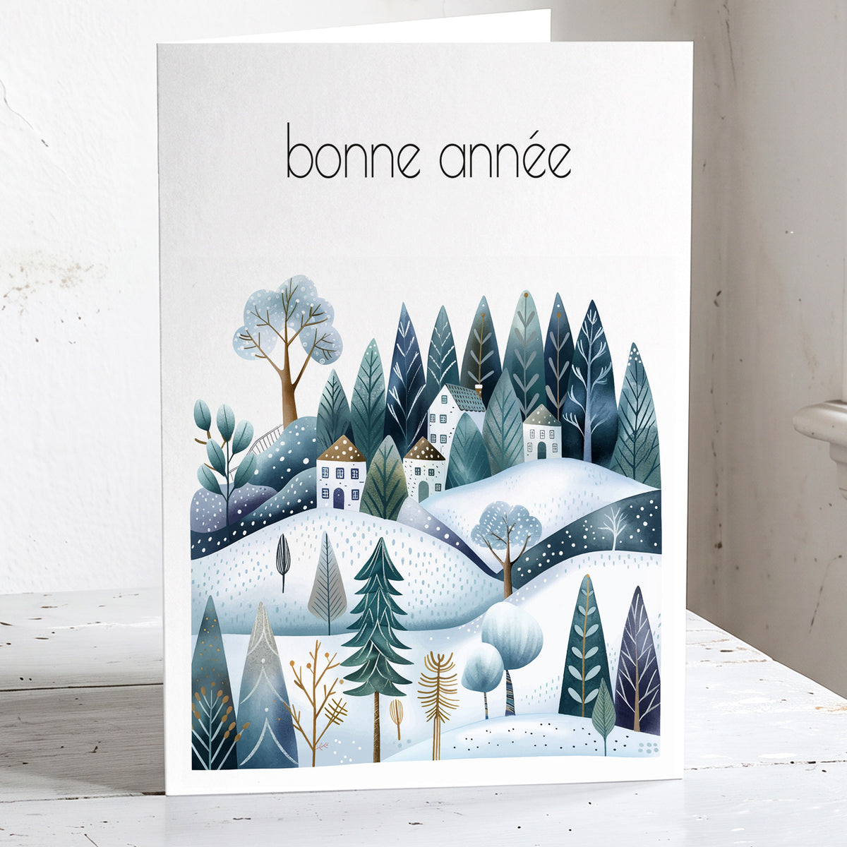 Scandi - Lot de 6 belle cartes Bonne Année.