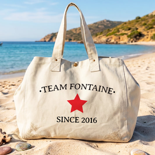 Star Team fourre-tout en coton délavé naturel Personalisée