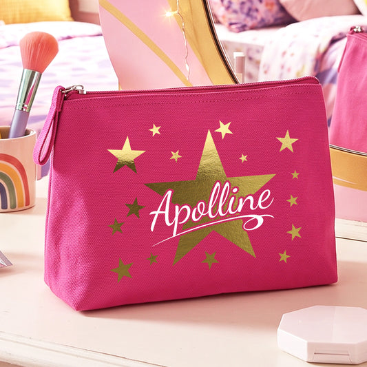 Stars - Trousse à maquillage Fuchsia personnalisée