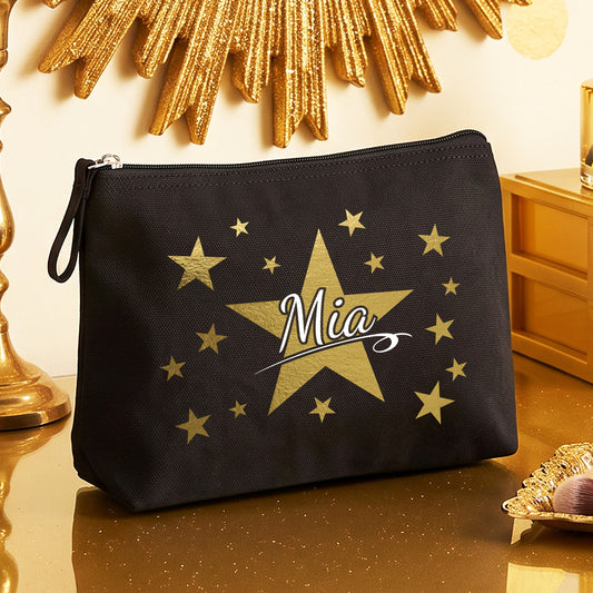 Stars - Trousse à maquillage Noire personnalisée.