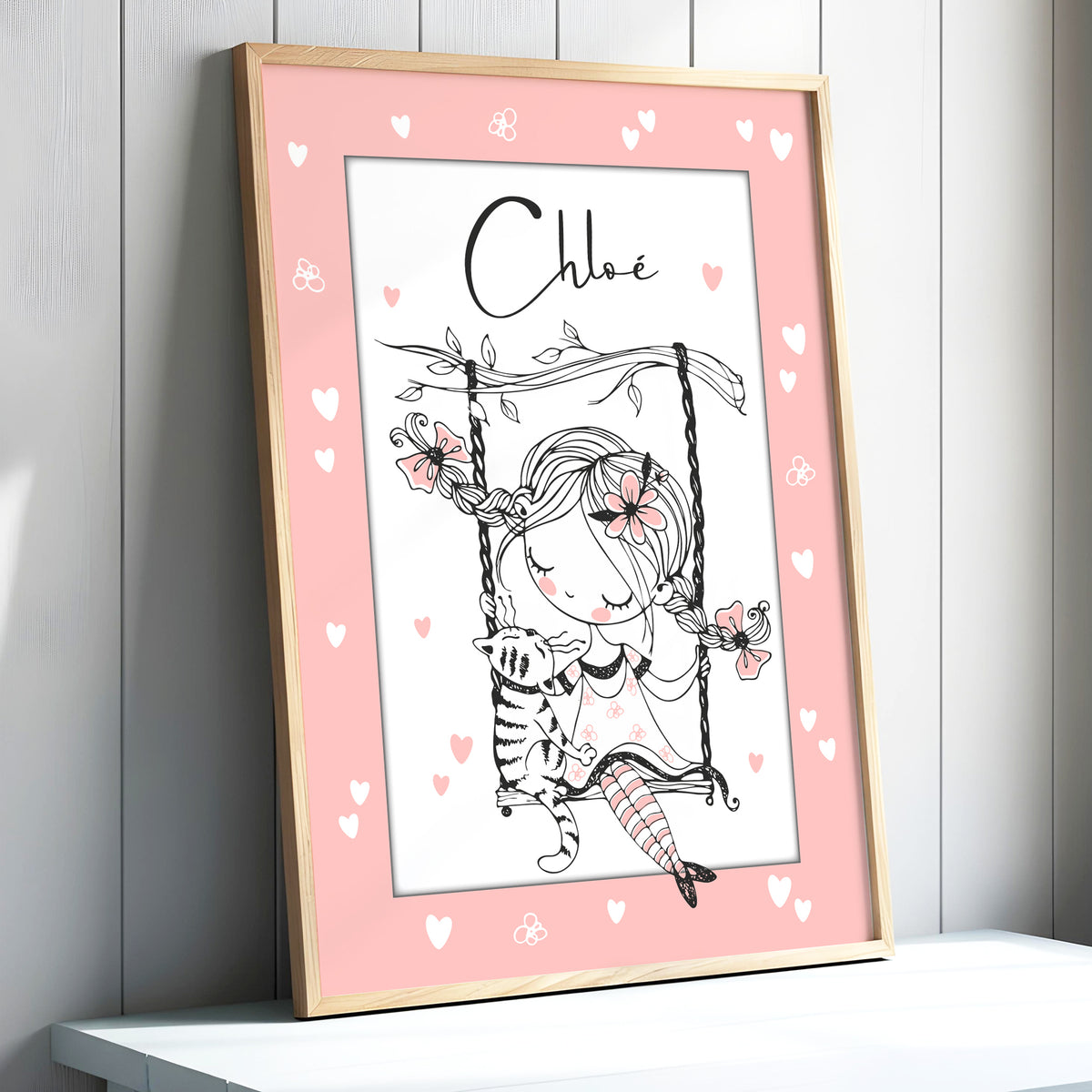 Affiche Lazy Days personnalisée avec prénom et cadre