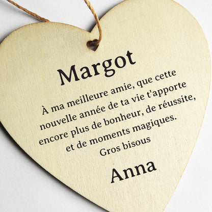 cœur en bois personnalisé avec votre message