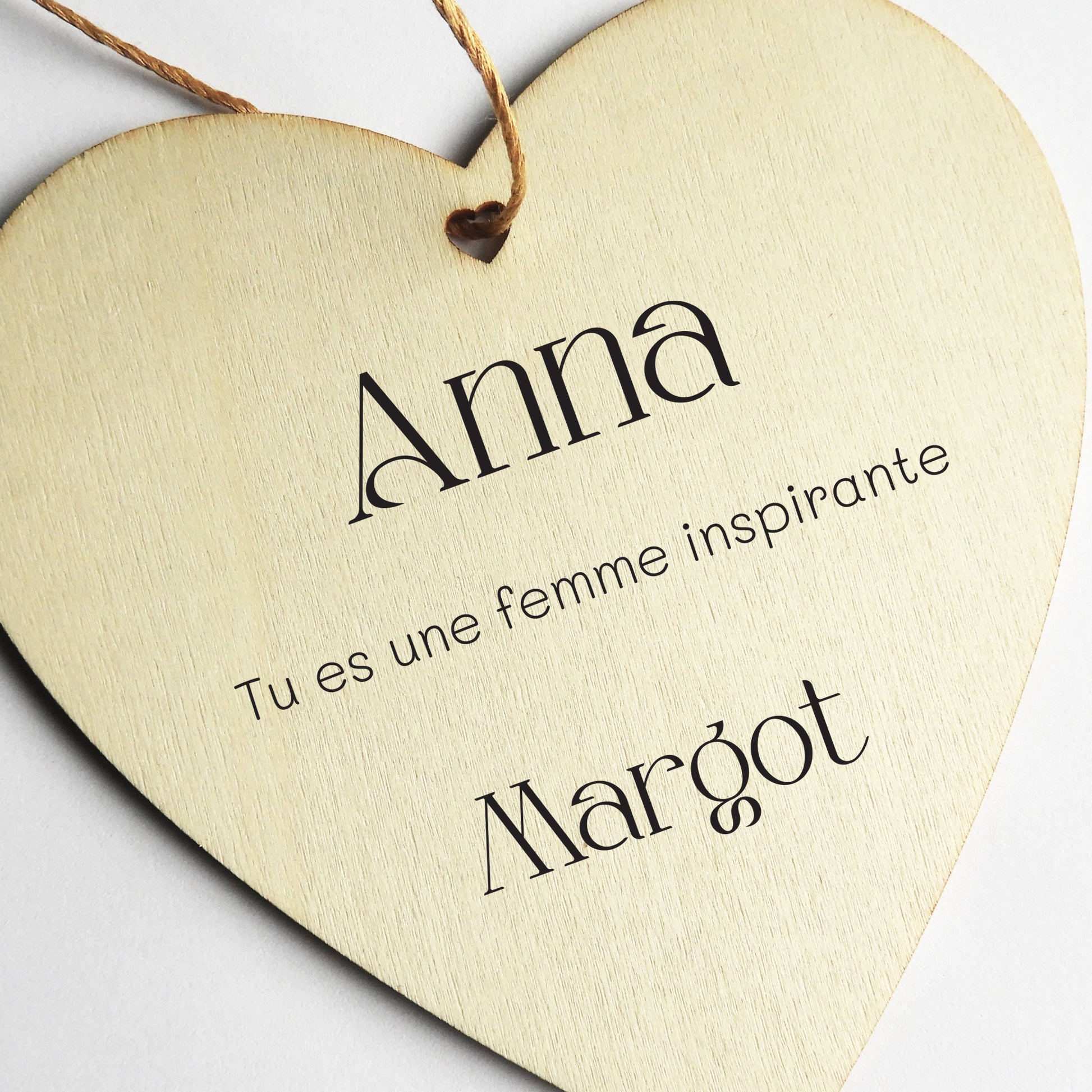 cœur en bois personnalisé avec votre message doux