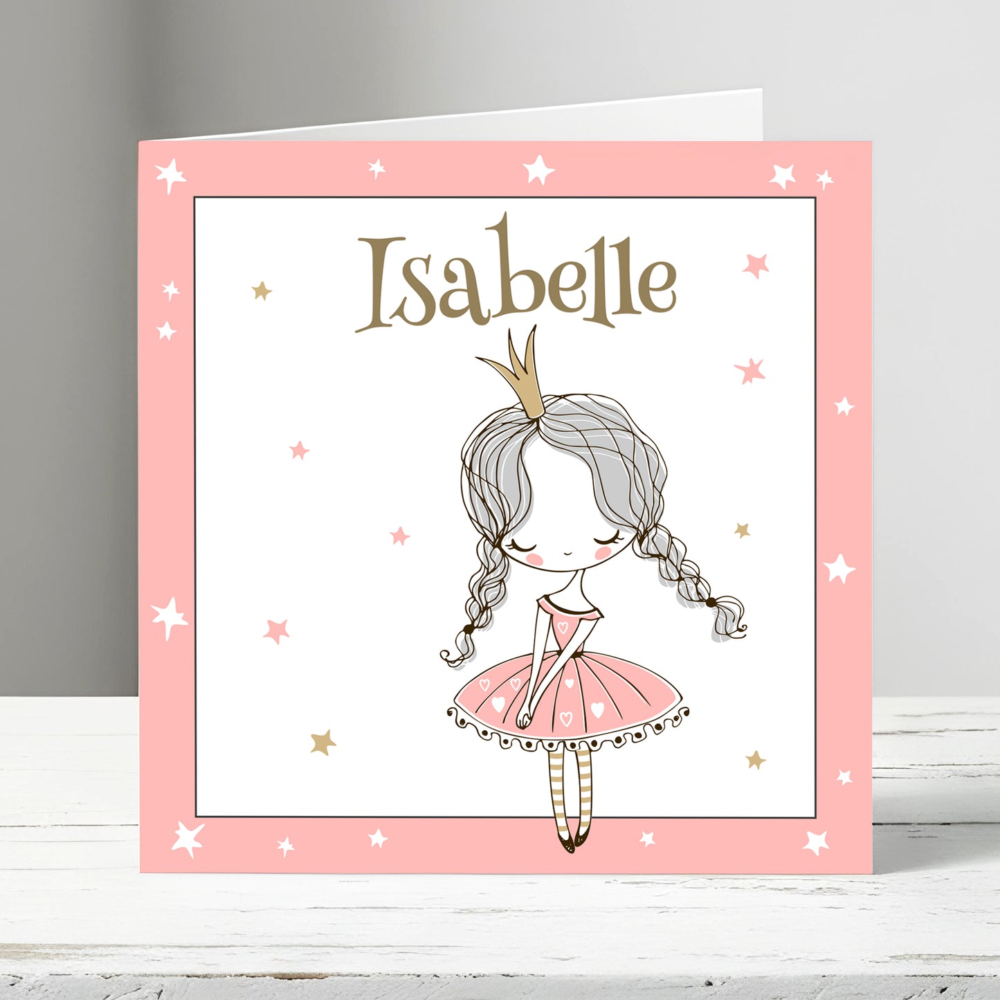 Jolie carte de vœux enfant à personnaliser Princess