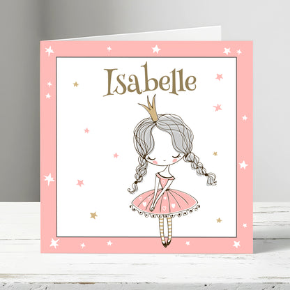 Jolie carte de vœux enfant à personnaliser Princess