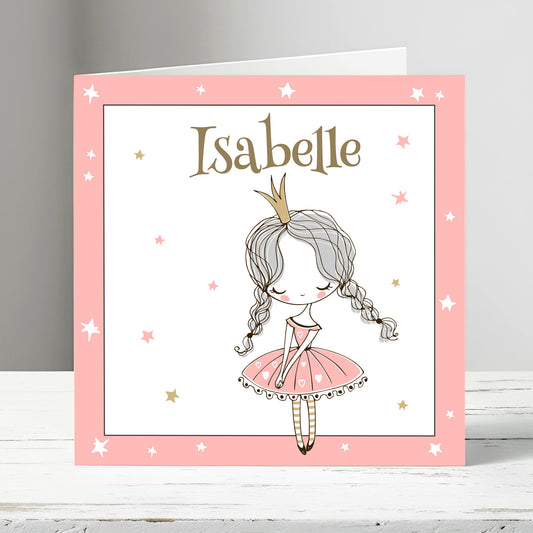 Jolie carte de vœux enfant à personnaliser Princess