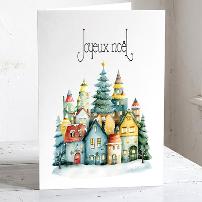 Beaux Villages - Lot de 6 cartes de Noël  100% SANS ARBRES