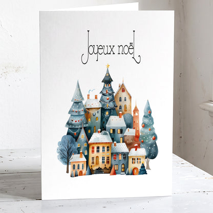 Beaux Villages - Lot de 6 cartes de Noël  100% SANS ARBRES écoresponsables