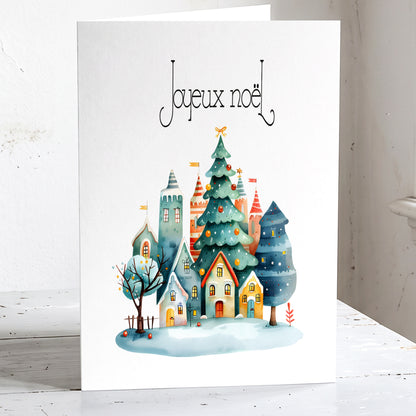 Beaux Villages - Lot de 6 cartes de Noël   écoresponsables TREE FREE