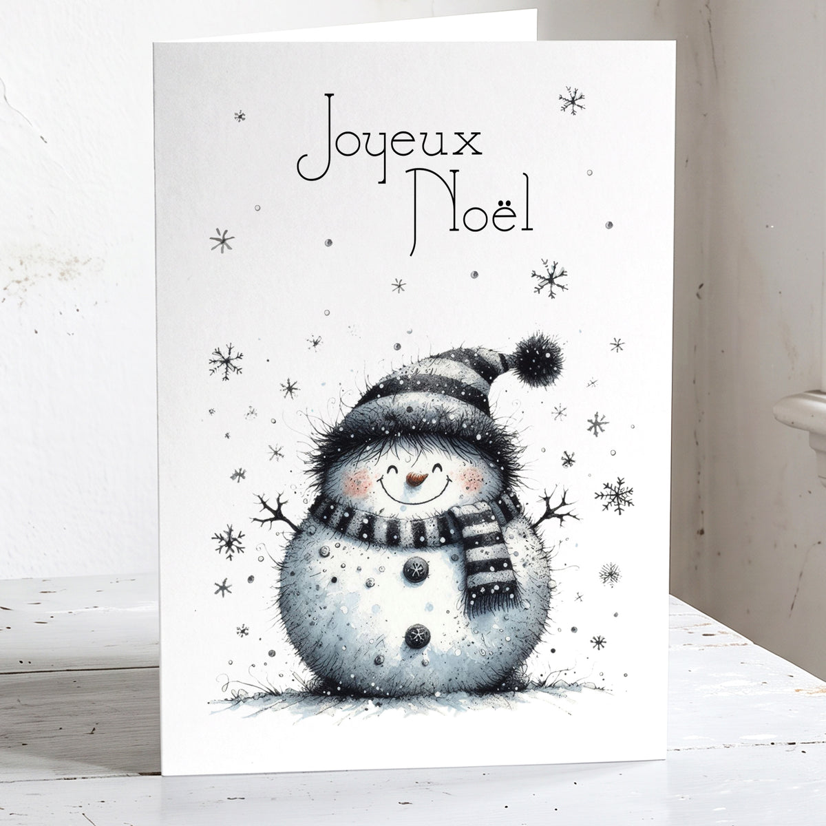 Bonhomme de neige - Lot de 6 cartes de Noël. sans arbres