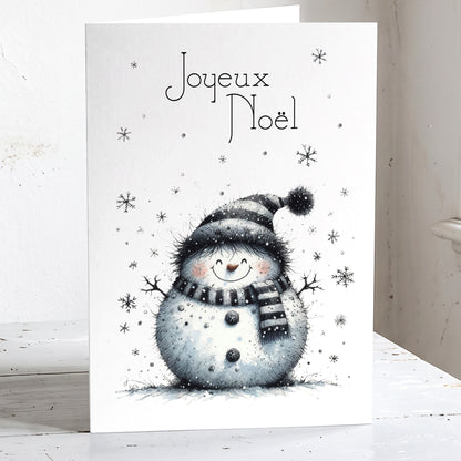Bonhomme de neige - Lot de 6 cartes de Noël. sans arbres