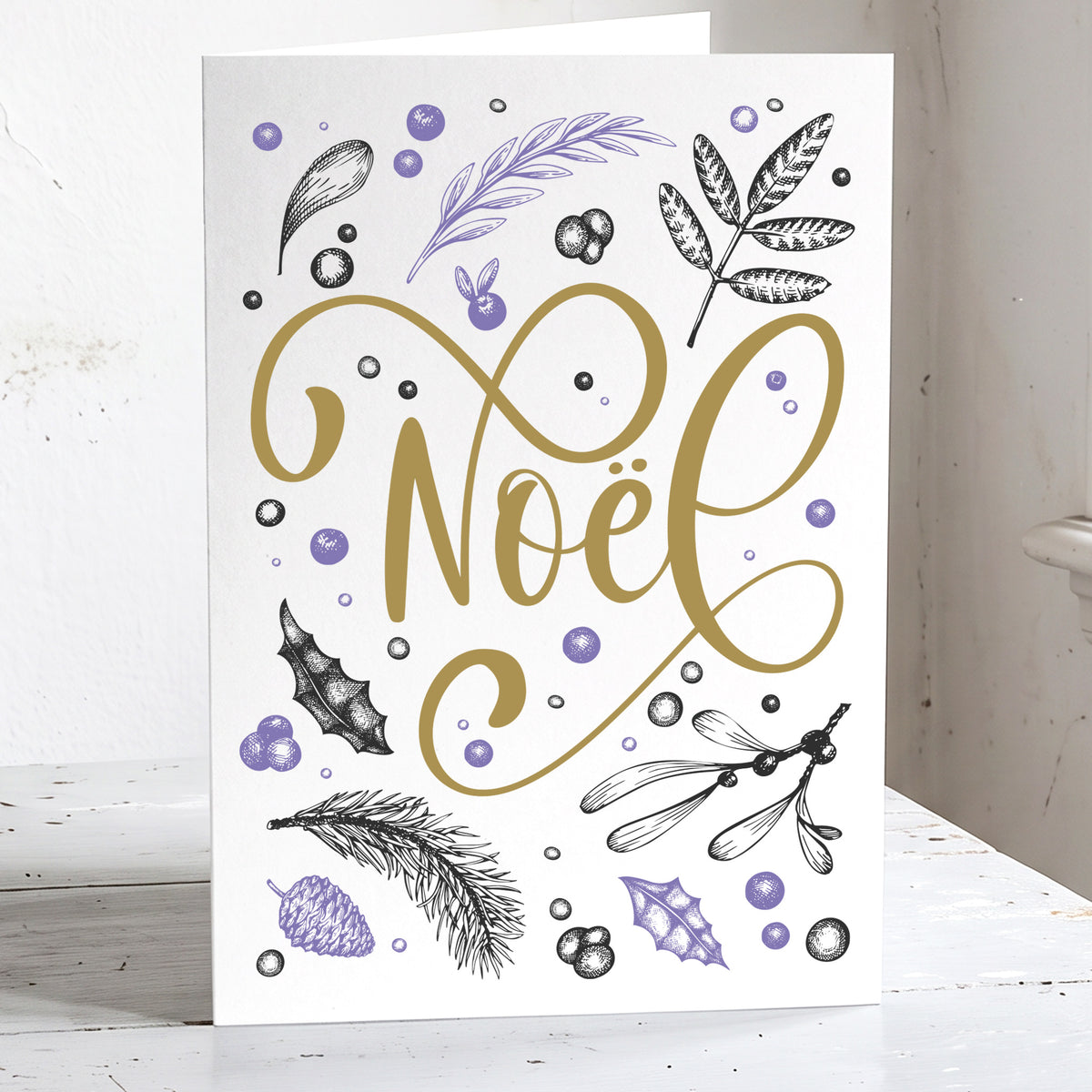 Botanique - Lot de 6 cartes de Noël SANS ARBRES 