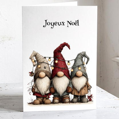 carte de noel nains de noel sans arbres