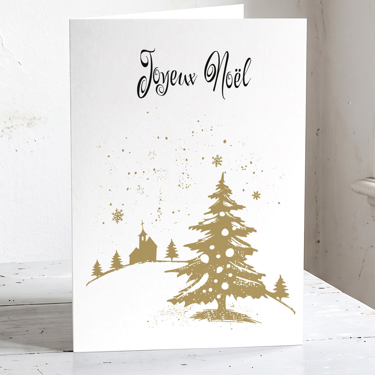 Sapins d'Or - Lot de 6 cartes de Noël écoresponsables