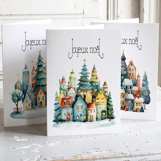 Beaux Villages - Lot de 6 cartes de Noël