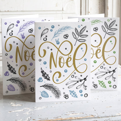 Botanique - Lot de 6 cartes de Noël