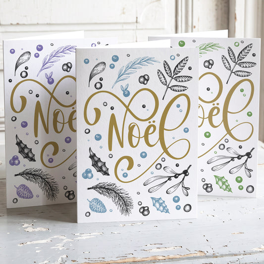Botanique - Lot de 6 cartes de Noël