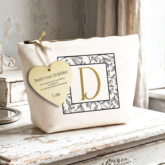 Éclat Doré - Trousse à maquillage personnalisée.