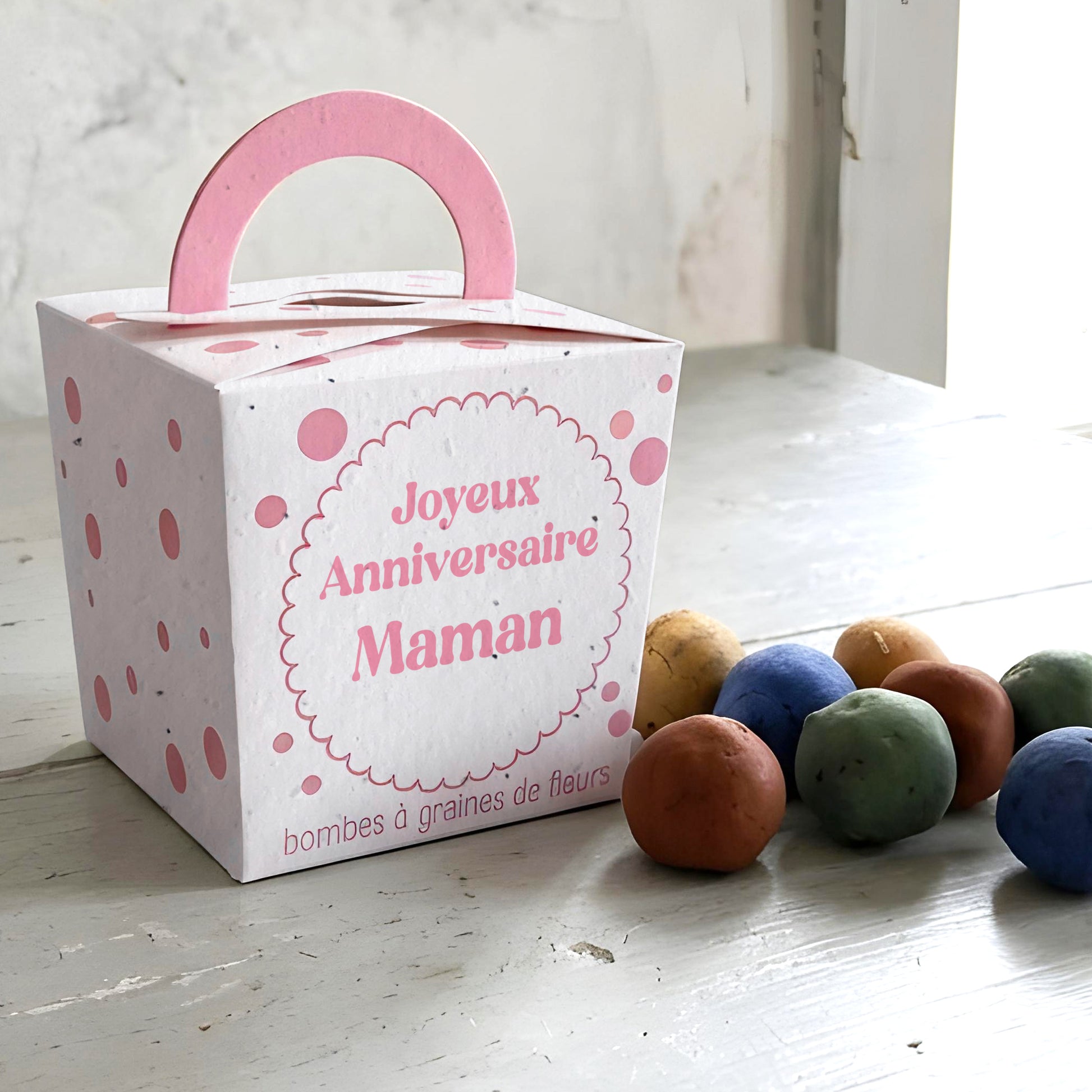 Pink Polka bombes à graines de fleurscadeau maman