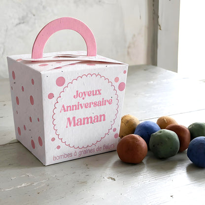 Pink Polka bombes à graines de fleurscadeau maman