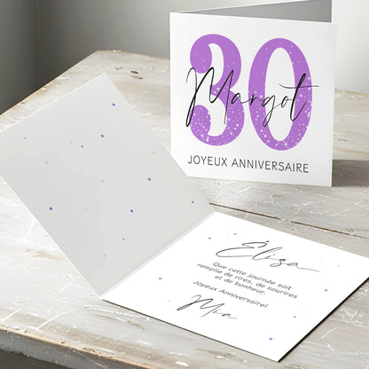 Purple Sparkle - Carte de vœux à personnaliser 40